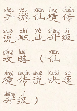 手游仙境传说职业升级攻略(仙境传说快速升级)