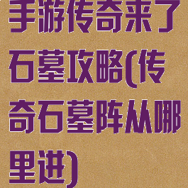 手游传奇来了石墓攻略(传奇石墓阵从哪里进)