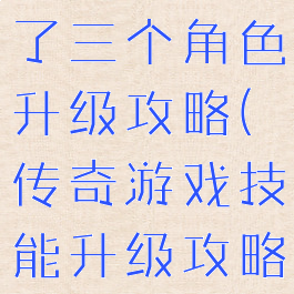 手游传奇来了三个角色升级攻略(传奇游戏技能升级攻略)