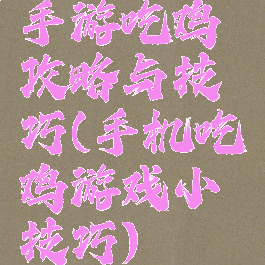 手游吃鸡攻略与技巧(手机吃鸡游戏小技巧)