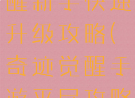 手游奇迹觉醒新手快速升级攻略(奇迹觉醒手游平民攻略)