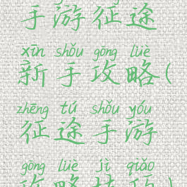 手游征途新手攻略(征途手游攻略技巧)