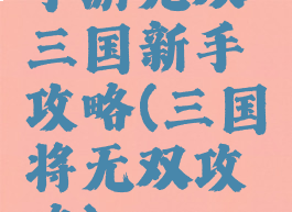 手游无双三国新手攻略(三国将无双攻略)