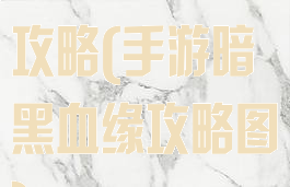 手游暗黑血缘攻略(手游暗黑血缘攻略图)