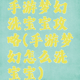手游梦幻洗宝宝攻略(手游梦幻怎么洗宝宝)