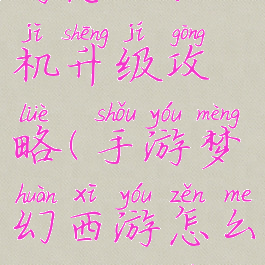 手游梦幻西游怎么挂机升级攻略(手游梦幻西游怎么挂机升级攻略视频)