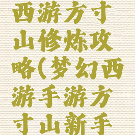 手游梦幻西游方寸山修炼攻略(梦幻西游手游方寸山新手攻略)
