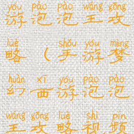 手游梦幻西游泡泡王攻略(手游梦幻西游泡泡王攻略视频)