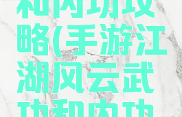 手游江湖风云武功和内功攻略(手游江湖风云武功和内功攻略一样吗)