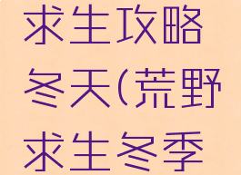 手游荒野求生攻略冬天(荒野求生冬季攻略)