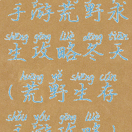 手游荒野求生攻略冬天(荒野生存手游攻略)