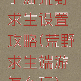 手游荒野求生设置攻略(荒野求生端游怎么玩)