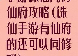 手游诛仙同修仙府攻略(诛仙手游有仙府的还可以同修吗)