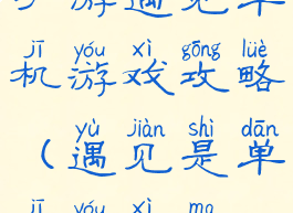 手游遇见单机游戏攻略(遇见是单机游戏吗)