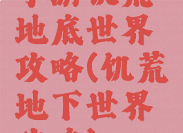 手游饥荒地底世界攻略(饥荒地下世界攻略)