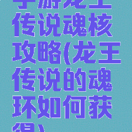 手游龙王传说魂核攻略(龙王传说的魂环如何获得)