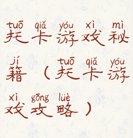 托卡游戏秘籍(托卡游戏攻略)