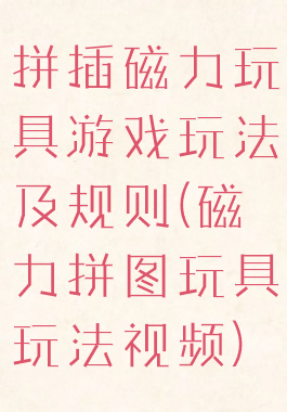 拼插磁力玩具游戏玩法及规则(磁力拼图玩具玩法视频)