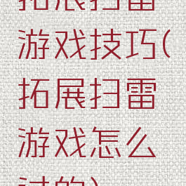 拓展扫雷游戏技巧(拓展扫雷游戏怎么过的)
