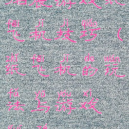 拓展游戏纸飞机技巧(纸飞机的玩法与游戏规则)