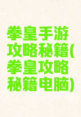 拳皇手游攻略秘籍(拳皇攻略秘籍电脑)