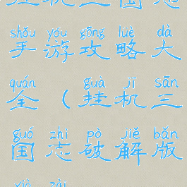 挂机三国志手游攻略大全(挂机三国志破解版下载)