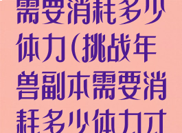 挑战年兽副本需要消耗多少体力(挑战年兽副本需要消耗多少体力才能进)