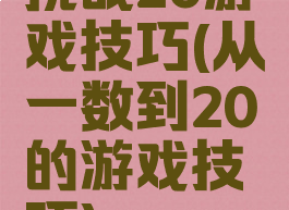 挑战20游戏技巧(从一数到20的游戏技巧)