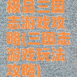 极品三国志游戏攻略(三国志游戏玩法攻略)