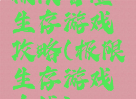 极限冒险生存游戏攻略(极限生存游戏在线)