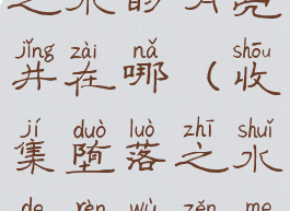 收集堕落之水的月亮井在哪(收集堕落之水的任务怎么做)