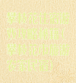 攀枝花住宿游戏攻略秘籍(攀枝花市旅游农家民宿)