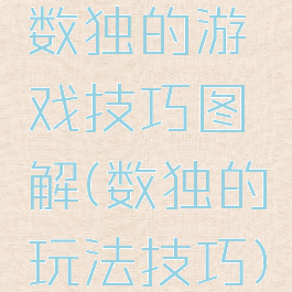 数独的游戏技巧图解(数独的玩法技巧)