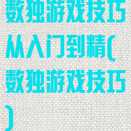 数独游戏技巧从入门到精(数独游戏技巧)