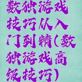 数独游戏技巧从入门到精(数独游戏高级技巧)