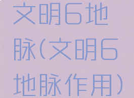 文明6地脉(文明6地脉作用)