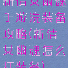 新倩女幽魂手游洗装备攻略(新倩女幽魂怎么打装备)
