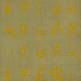 新手吃鸡游戏玩法介绍(吃鸡游戏新手教程)