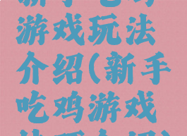 新手吃鸡游戏玩法介绍(新手吃鸡游戏技巧介绍)
