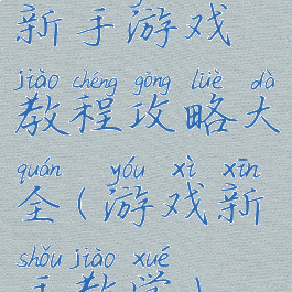 新手游戏教程攻略大全(游戏新手教学)