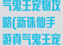 新诛仙手游真气鬼王宠物攻略(新诛仙手游真气鬼王宠物攻略视频)