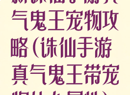 新诛仙手游真气鬼王宠物攻略(诛仙手游真气鬼王带宠物什么属性)