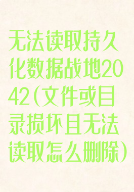无法读取持久化数据战地2042(文件或目录损坏且无法读取怎么删除)