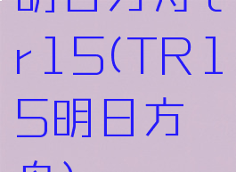 明日方舟tr15(TR15明日方舟)