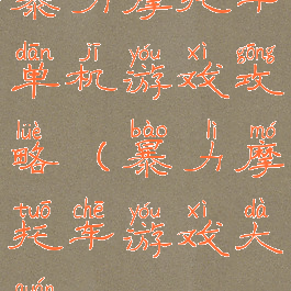 暴力摩托车单机游戏攻略(暴力摩托车游戏大全)