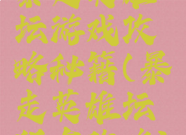 暴走英雄坛游戏攻略秘籍(暴走英雄坛所有攻略)