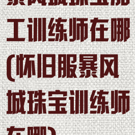 暴风城珠宝加工训练师在哪(怀旧服暴风城珠宝训练师在哪)
