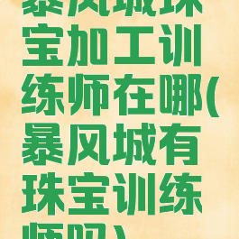 暴风城珠宝加工训练师在哪(暴风城有珠宝训练师吗)
