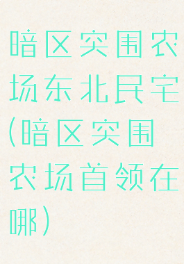 暗区突围农场东北民宅(暗区突围农场首领在哪)