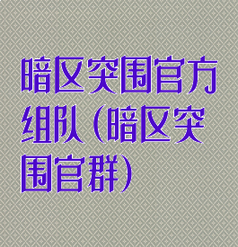 暗区突围官方组队(暗区突围官群)
